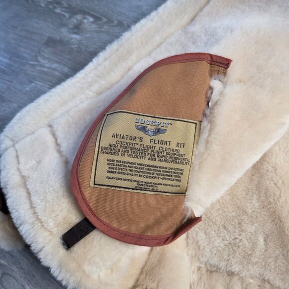 NWT Cockpit USA B-3 Shearling Sheepskin Bomber Jacket – WWII Style - Size 44 - Picture 12 of 13
